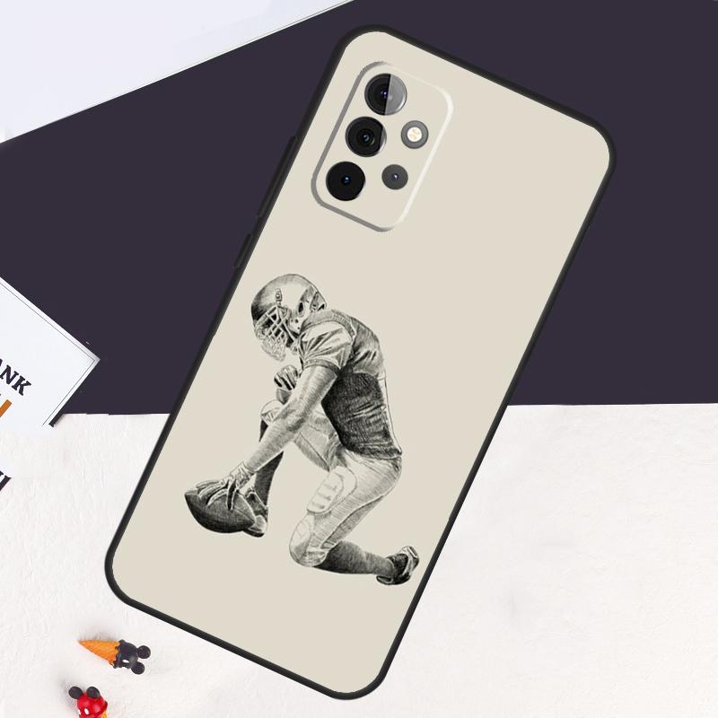 Чехол для Samsung Galaxy A05 A06 A26 A16 A56 A36 A22 A32 A52 A54 A34 A14 A55 A15 A53 A33 A35 с американским футболом