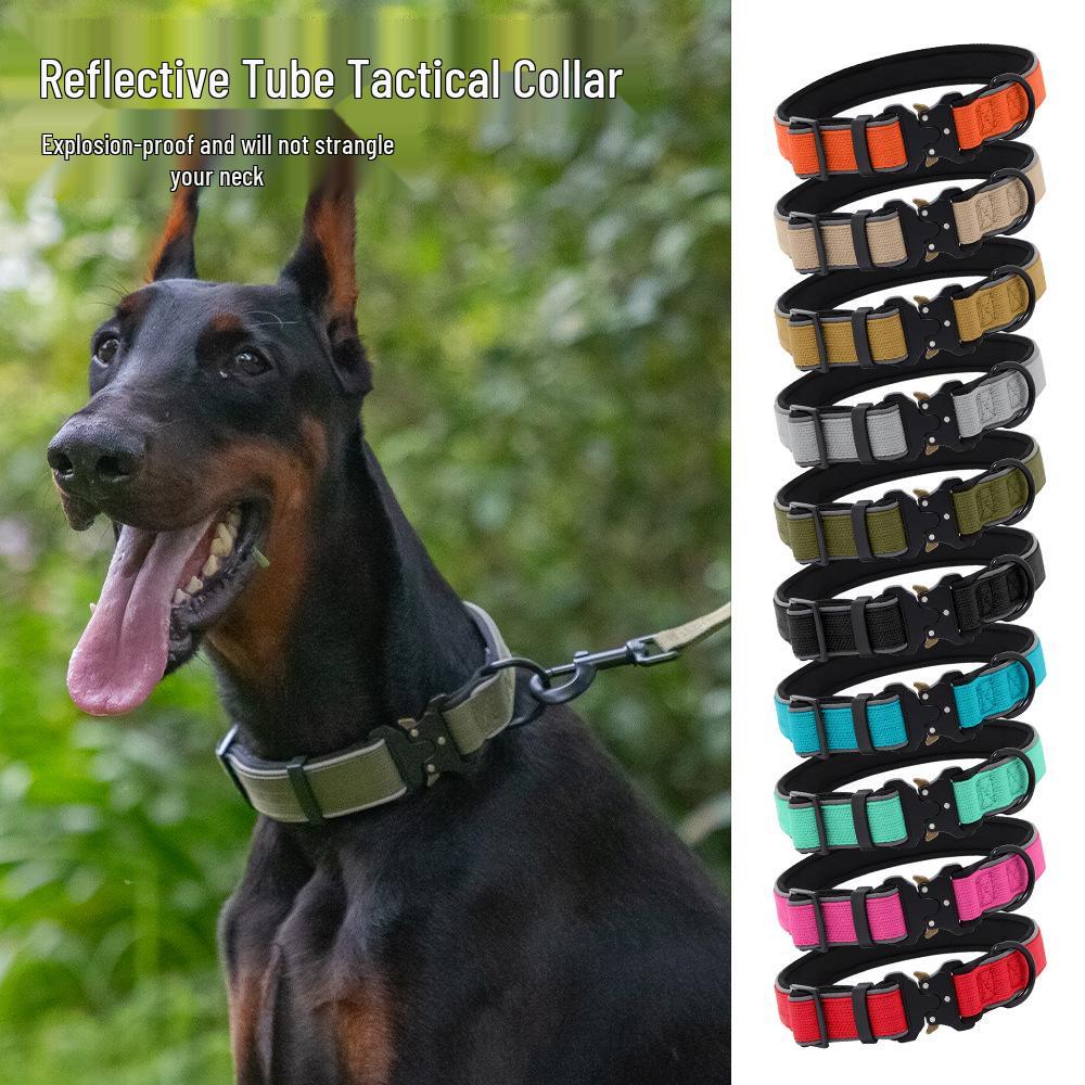 Светоотражающий тактический ошейник для собак средних и крупных пород: Колли, Золотистый ретривер, Лабрадор