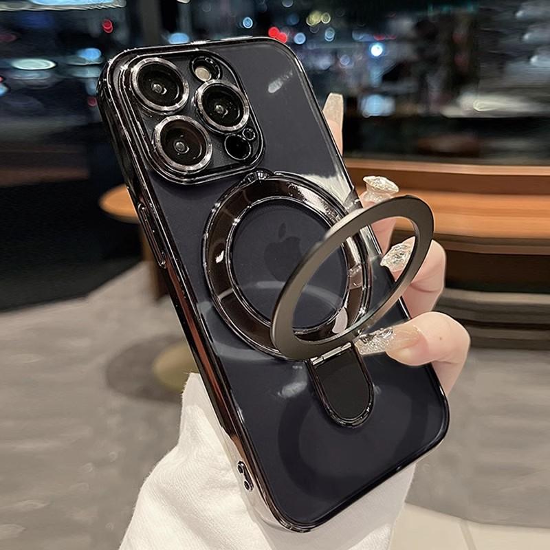 Применимо к iPhone17ProMax магнитный кронштейн чехол для мобильного телефона с пленкой для объектива Apple 16 противоударный 15 гальваническое покрытие мягкий чехол