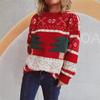 Christmas Sweater Women's Casual Round Neck Knitted Christmas Tree Cartoon Jacquard Holiday New Year Sweater 3517 EMA