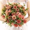 Artificial Silk 1 Bunch Curled Rose Floral Bouquet Table Home Wedding Decor Fake Flowers Crafts Party Decor