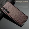 Защитный чехол из натуральной кожи с узором под страуса для Honor Play 40 — универсальный чехол из коровьей кожи для Play 40 и 40Plus.