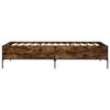 Bed Frame Smoked Oak 90 x 200 cm Wood Based Material and Metal