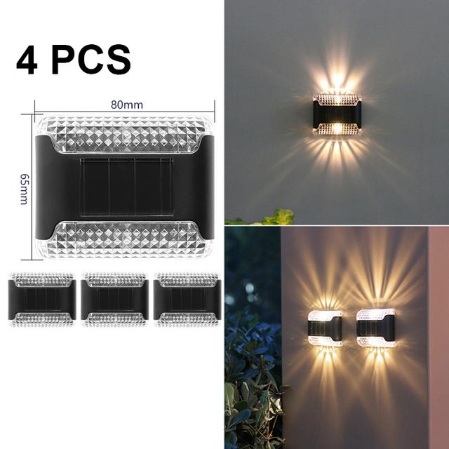1/4/8 шт. солнечный светодиодный садовый солнечный фонарь, уличный солнечный свет, солнечные фонари для забора, уличный садовый путь, водонепроницаемый настенный светильник