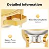Gold Buffet Food Warmer Chafing Dish with Alcohol Burner, 6.3QT Stainless Steel Party Server for Catering, Wedding, Home Kitchen