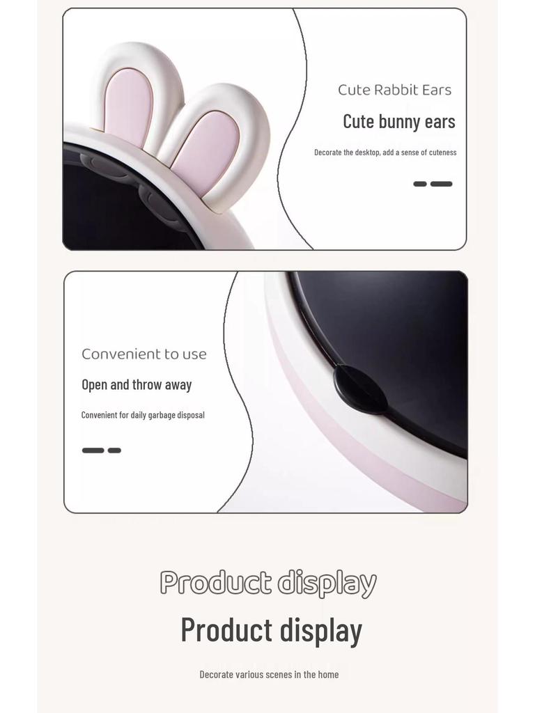 Цветная коробка для хранения в виде кроличьих ушек - Милая пыленепроницаемая откидная крышка для игрушек, закусок и мелочей.