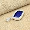 Solid 925 Sterling Silver Blue Sapphire Lab-Created Handmade Jewelry Christmas Gift Pendant