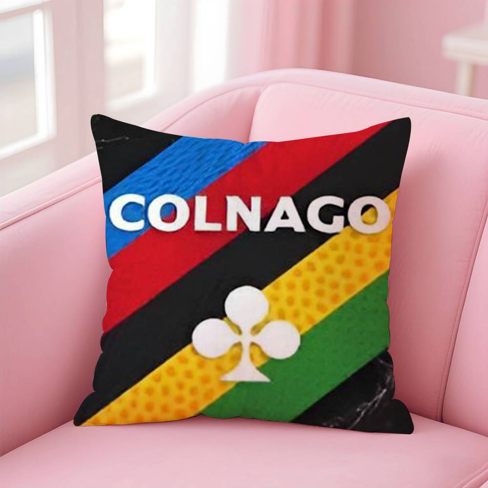Racing CColnagos Bicycle Logo Pillow Case Antidustmite Pillowcase Invisible zipper silky short plush Sofa cushion cover