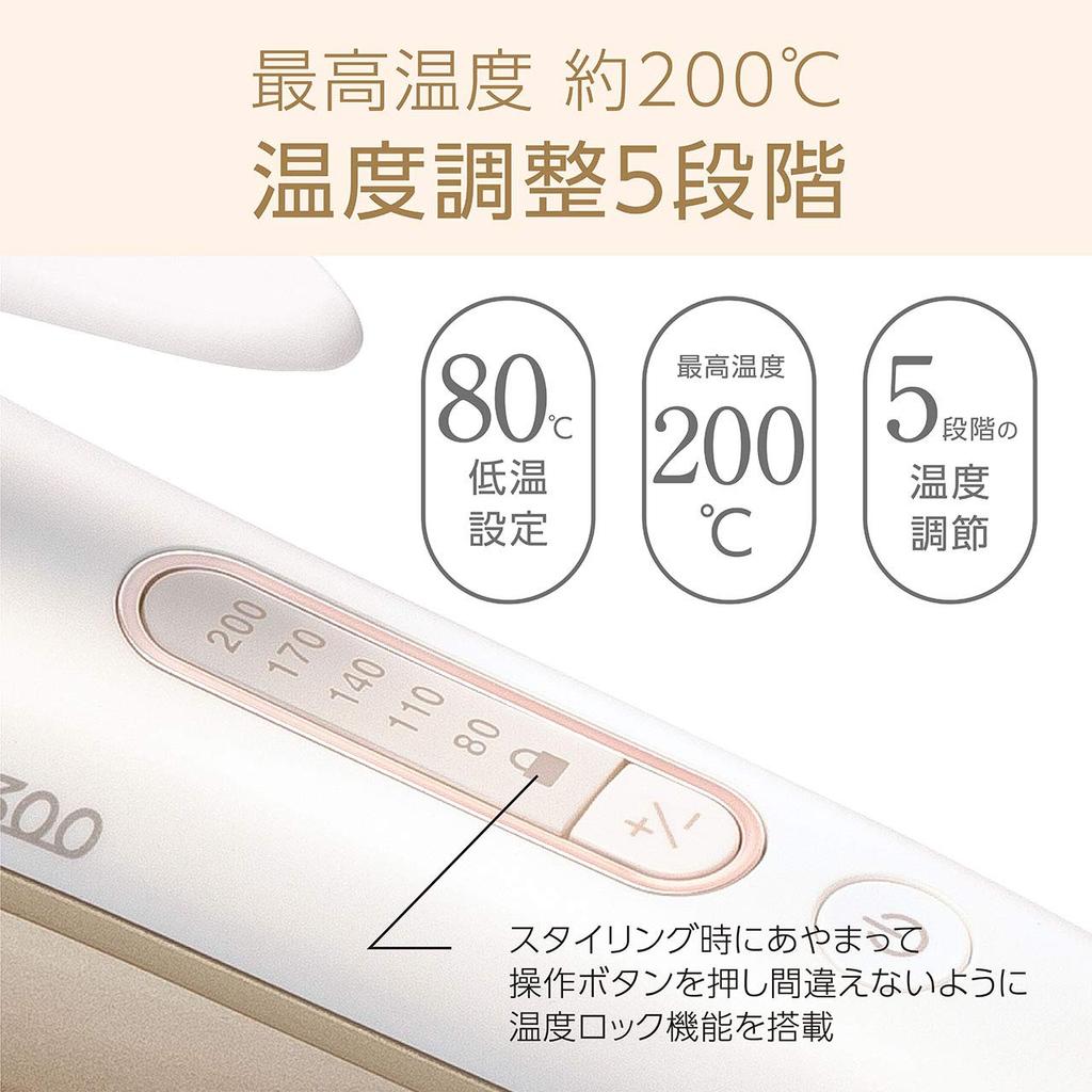 Koizumi Hair Iron 2WAY 34mm Salon Sense 300 Silky Moist Available Overseas White KHR-7610/W
