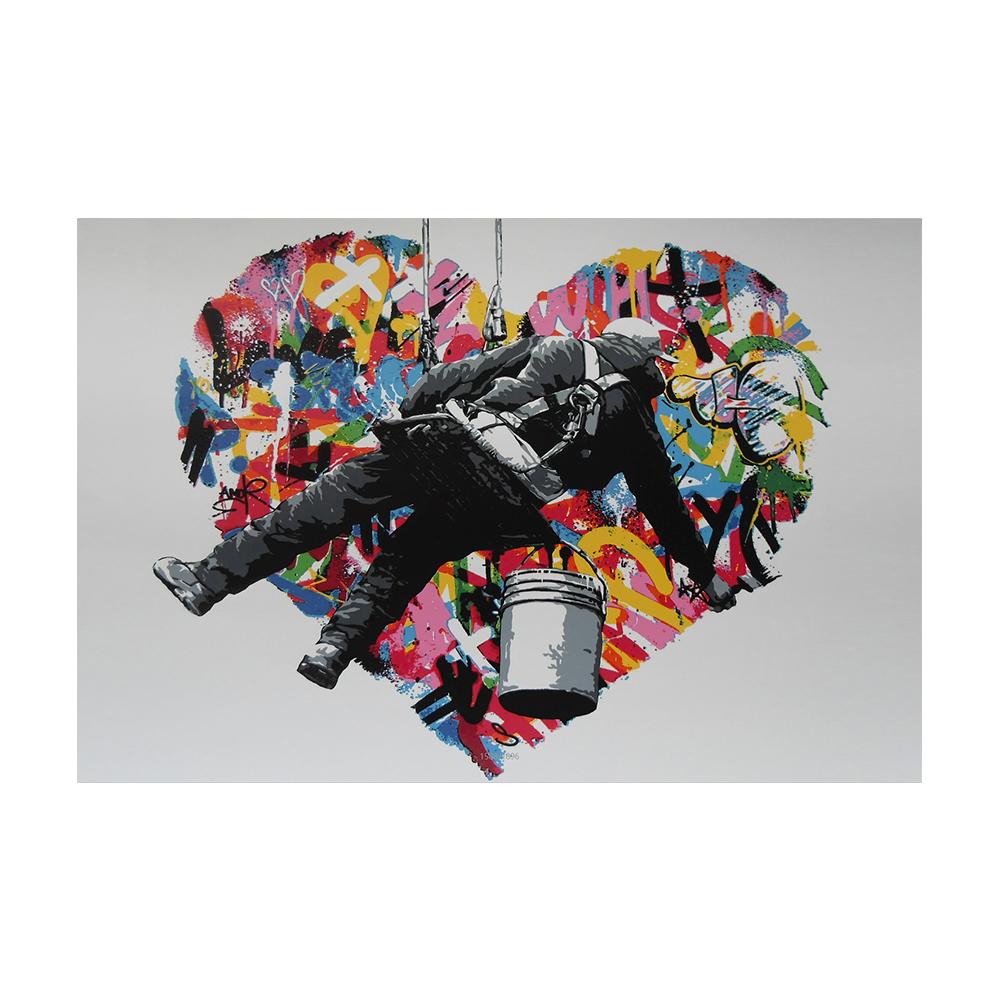 Уличные граффити, настенные художественные картины, постеры с сердечками, современная абстрактная фреска, популярные произведения искусства для печати на холсте, галерея домашнего декора
