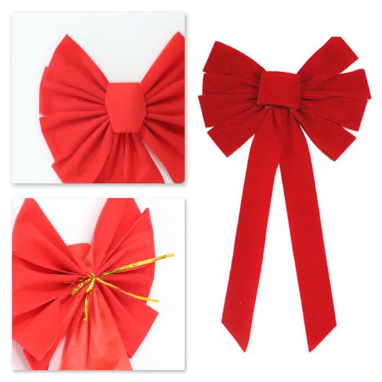 Рождественский красный тканевый бант, большой многоразовый DIY, рождественская елка, подарочная коробка, украшение венок, праздничный бант, товары для вечеринок