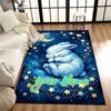 1PC Custom Name Moonlit Bunny Dreams Theme Floor Mat Ideal for Living Room, Game Rooms, Office, Bedroom,Floor Mat Playful Design