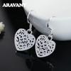 925 Серебряные Винтажные Серьги-Каплевидные Сердца Для Женщин Свадебные Украшения Подарки