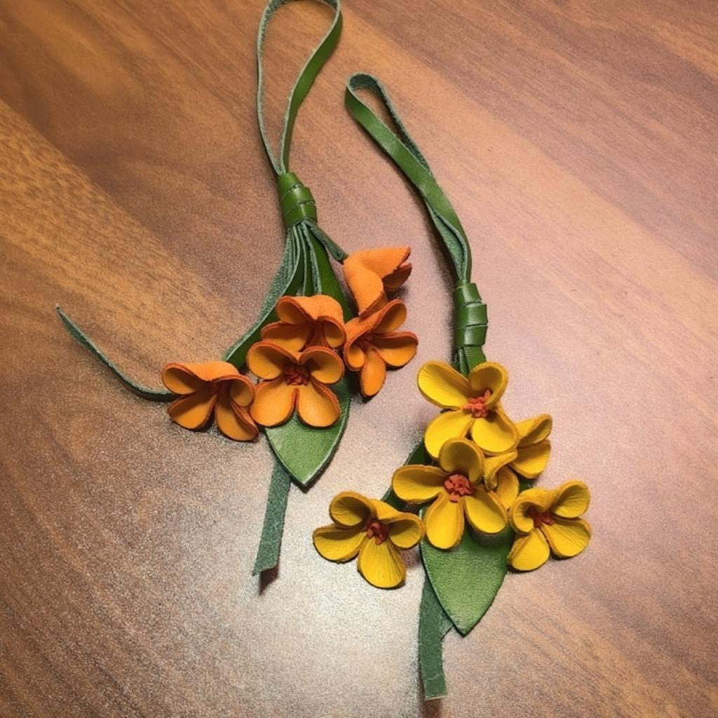 Мода Натуральная Коровья Кожа Подвеска-Цветок Брелок Шарм для Сумки Ежедневник Османтус Подвеска для Ключей Автомобиля Креативная Подвеска Тюльпан Аксессуары для Сумки