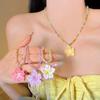 Colorful Beads Choker Necklace Adjustable Flowers Charms Jewelry Flower Pendant Necklaces  Gifts