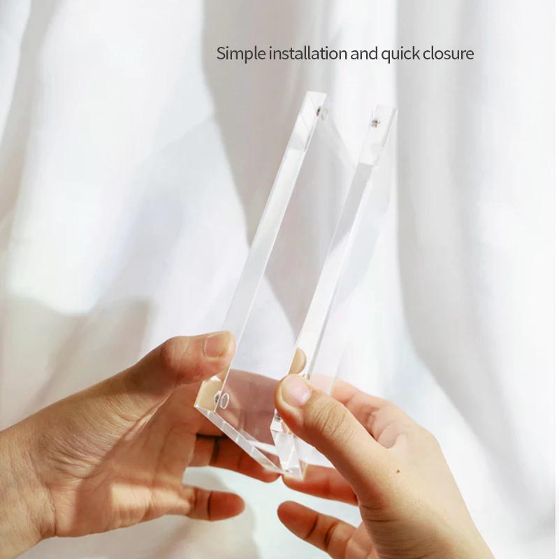 Прозрачная акриловая фоторамка магнитный держатель для фотокарт Kpop Idol CD Card Display Stand настольное украшение Декор Подарки