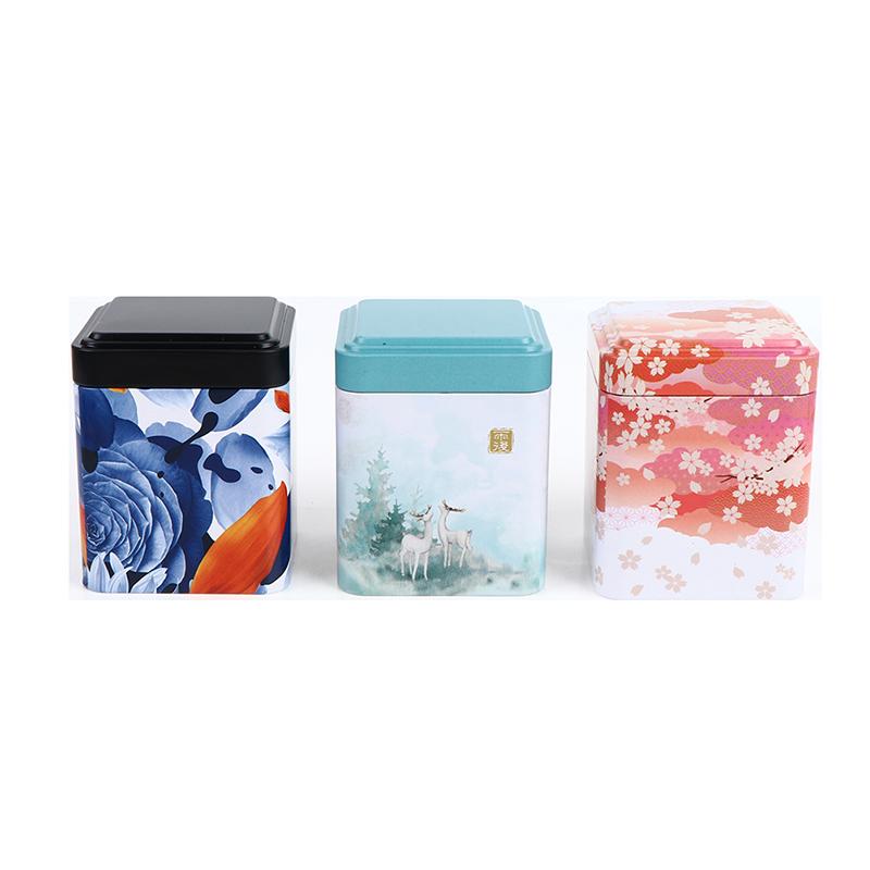 Запечатанная коробка для чая, кухонный контейнер для хранения, жестяная банка, квадратная банка, железо для конфет, винтажный
