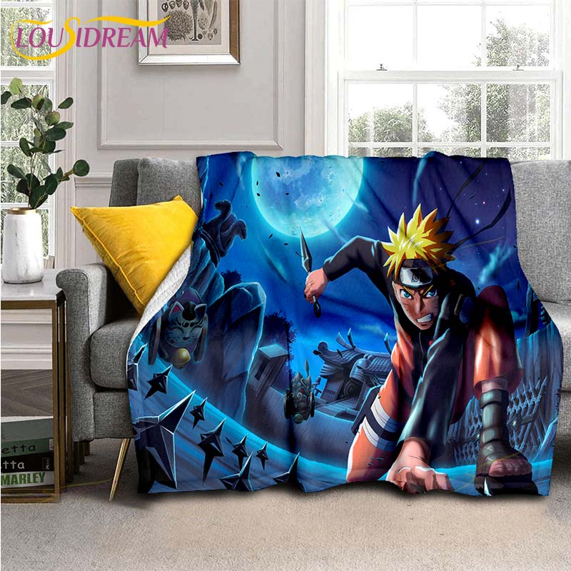 Одеяло с рисунком аниме «Наруто», пододеяльник для дивана, дорожное постельное белье, фланелевое одеяло, покрывало