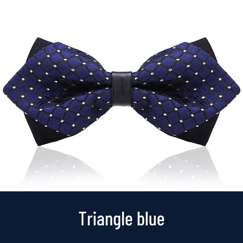 Men's Burgundy & Black Bow Tie for Weddings - British Korean Style