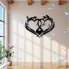 1 шт. 2D Плоский Черный Металлический Сердце Настенное Искусство Переплетенное Свадебный День Святого Валентина Домашний Декор Тяжелая Железная Конструкция Внутренний Наружный Настенный Подвес