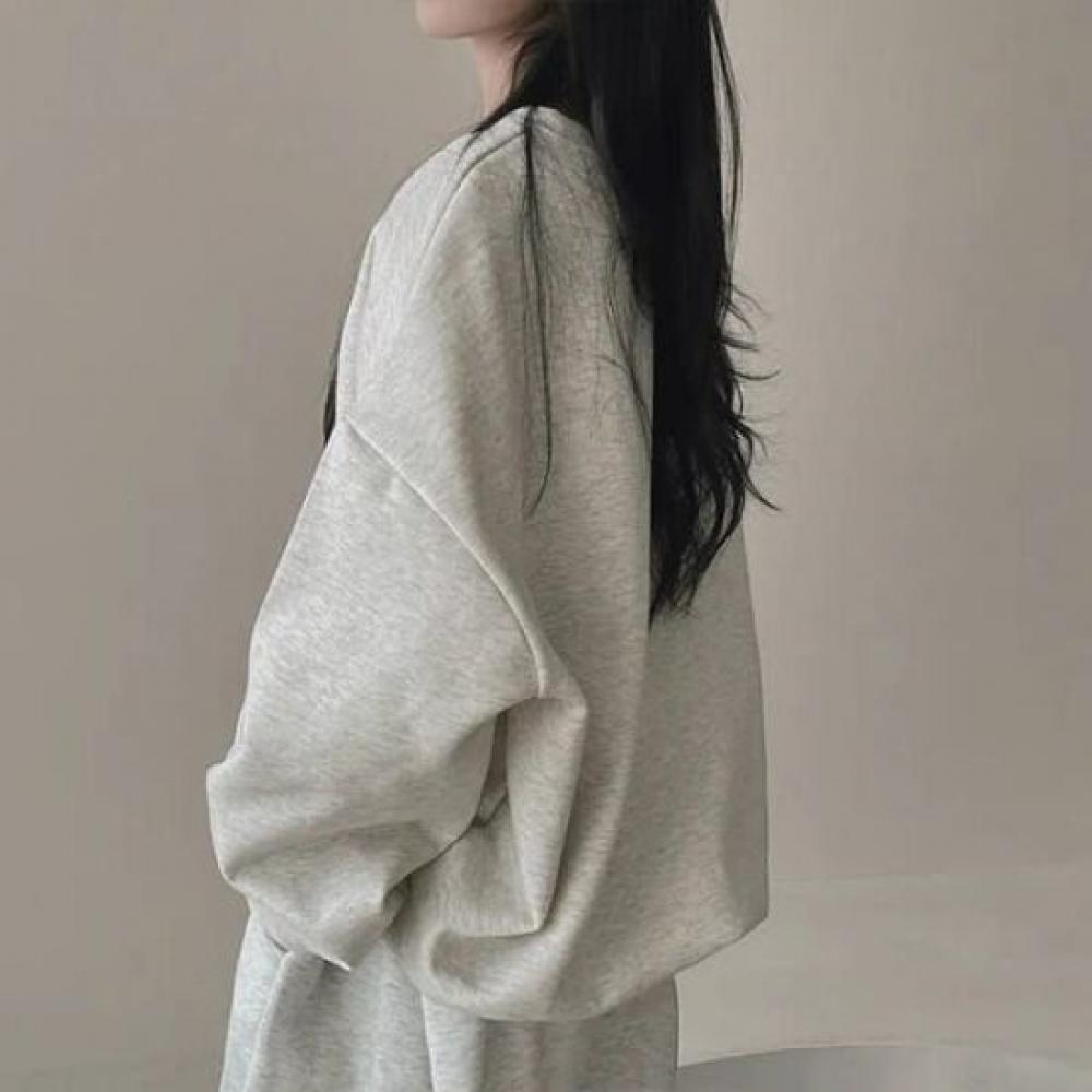 Navava Women Loose Fit Printing Long Sleeve Sweatshirt Nt3026