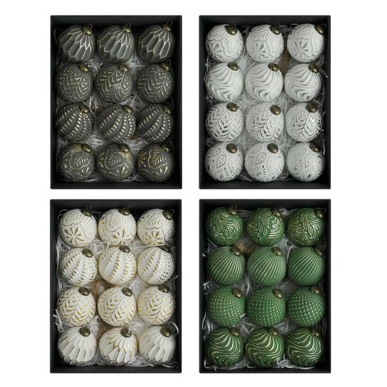 12 Pcs Christmas Ball Ornaments 3.15inch Shatterproof Plastic Balls Rustic Vintage Xmas Tree Hanging Decoration for Wedding Party Holiday Home Decor