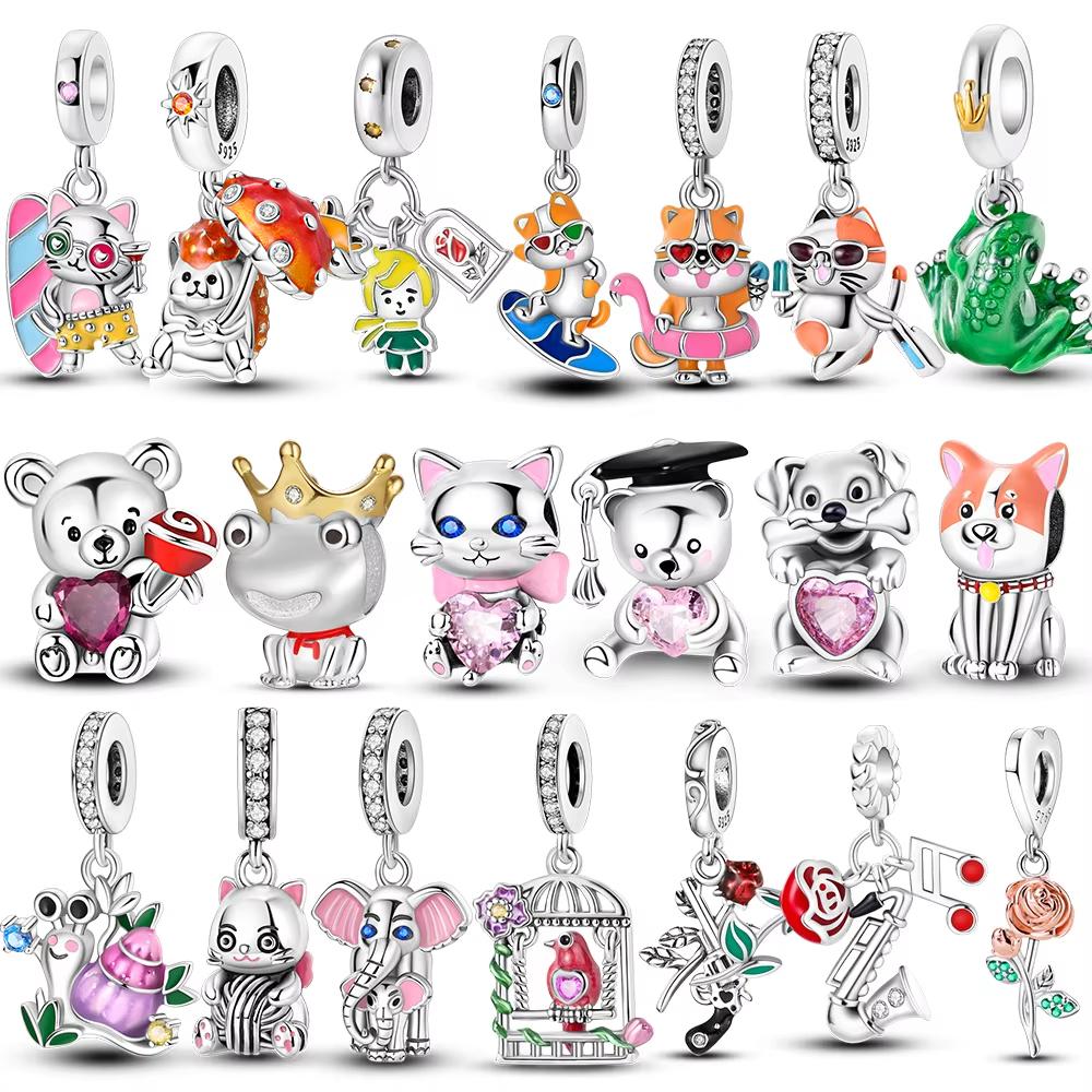 Медь Сказка Маленький Мальчик Лис Роза Цветок Лягушка Принц Шарм Подходит для браслета Mula Бусины Женские Украшения для Изготовления