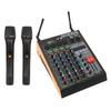 SM4 4 Channel Mixer 4 Channel Mixing Console with Dual Wireless Microphones 100‑240V US Plug