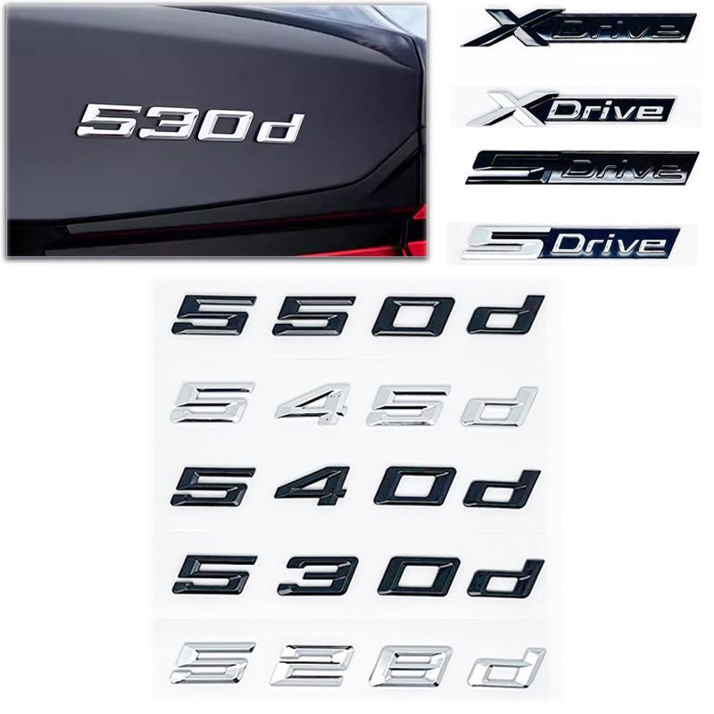 Car Rear Trunk Words Letters Logo Badge Emblem Decals Sticker For BMW 5 Series 520d 525d 528d 530d 535d 540d 550 F10 F11 G30 G31 QB4