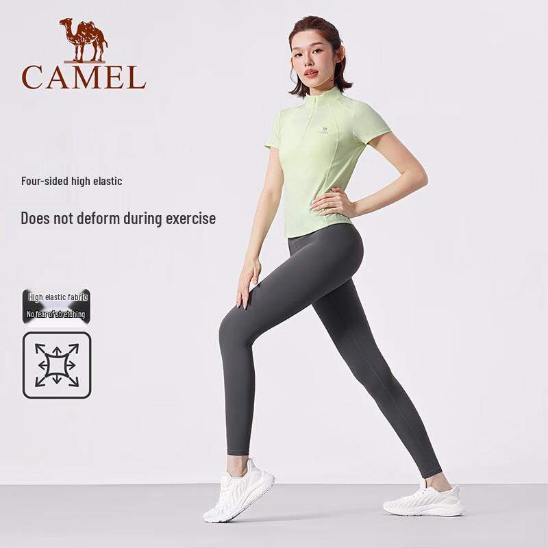 Camel Женские бесшовные леггинсы для йоги с высокой талией и эффектом коррекции живота