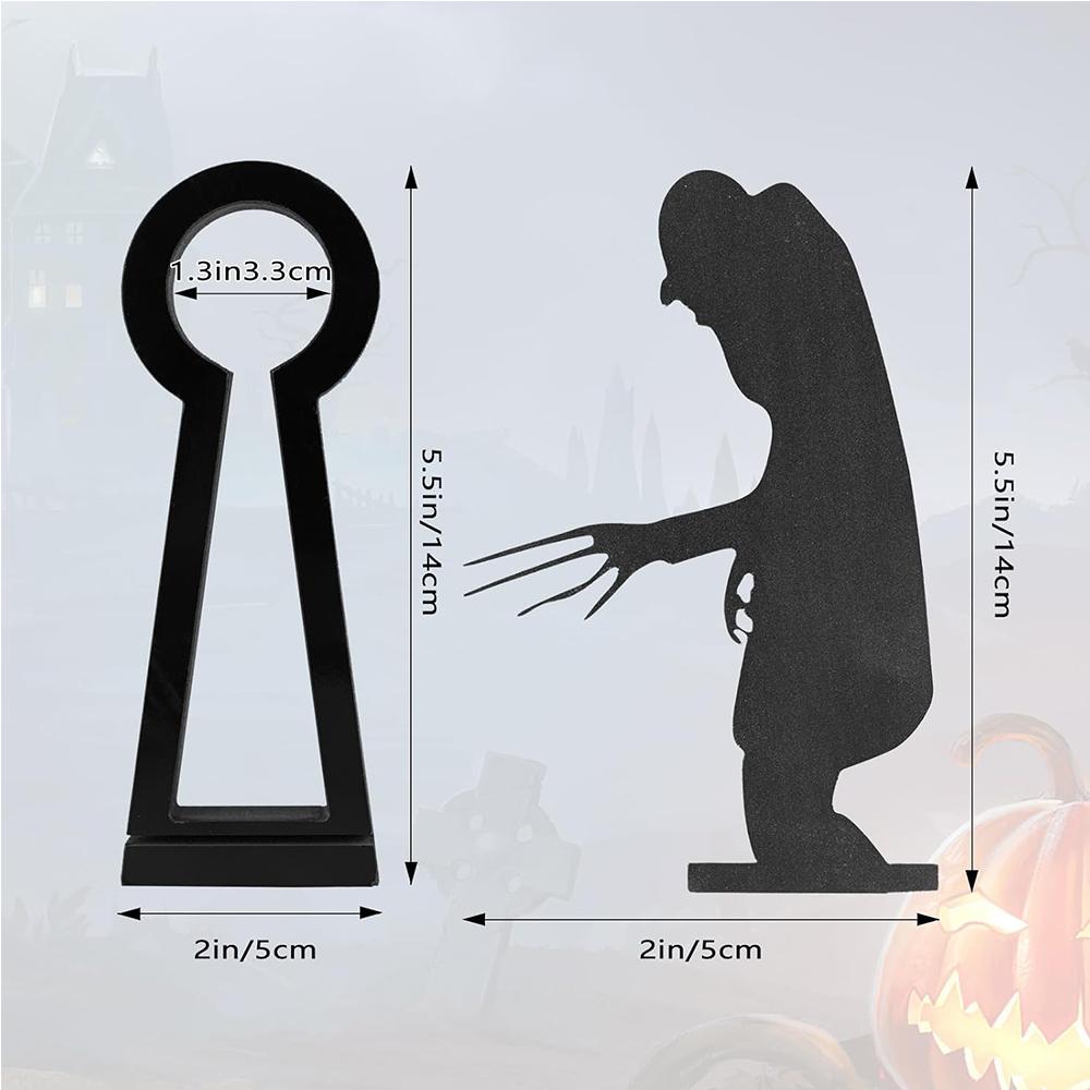 1x Metal Spooky Candle Holder (w/o Candle) Funny Shadow For Halloween Decoration