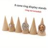 8pcs/set Ring Organizer Wooden Cone Creative Ring Holder Jewelry Display Holder Ring Display Tools Jewelry Storage Supplies
