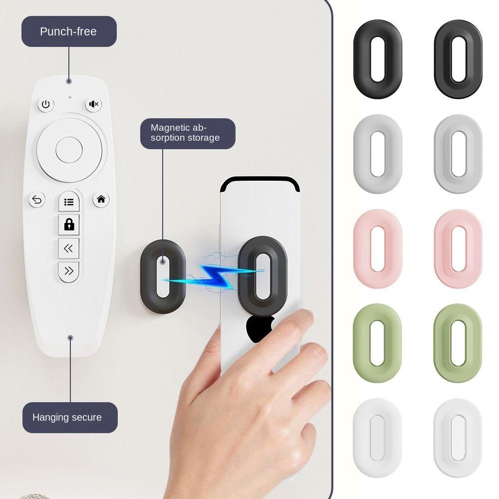 2Pcs/Set Strong Magnetic Adsorption Magnetic Remote Control Holder No Punching Required Magnetic Absorption Nanopatch