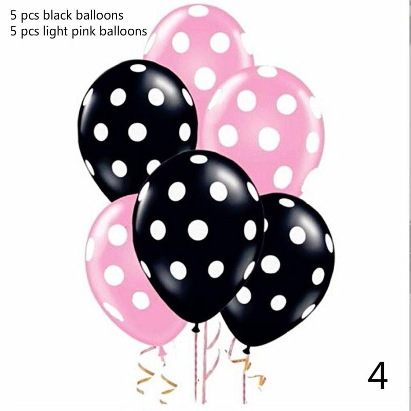 10 шт. / Лот, 12 дюймов, красные, черные точки, латексные шары, воздушные шары в горошек, мультяшная тема, декор для дня рождения