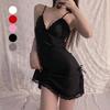 Women Lace Ruffle Design Sleepwear Polyester Summer Bow Ribbon Comfortable Solid Color Soft Nightdress Bedroom 6 Colors