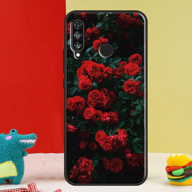 Red Rose Flower For Huawei Nova 12s 12i 11i 8i 9 10 SE Y91 Y90 Y60 Y70 Y72 Y61 P20 P40 P30 Lite P60 Pro Case
