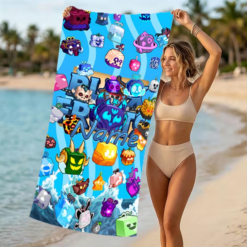 Customizable personalized beach towels Game Blox Fruits themed designs.Suitable for the beach, yoga, sports;ideal as beach accessories