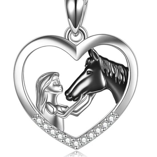 Ожерелье с подвеской в ​​цвете, изысканное стильное ожерелье с подвеской в ​​форме сердца для девочек и лошади, модные аксессуары