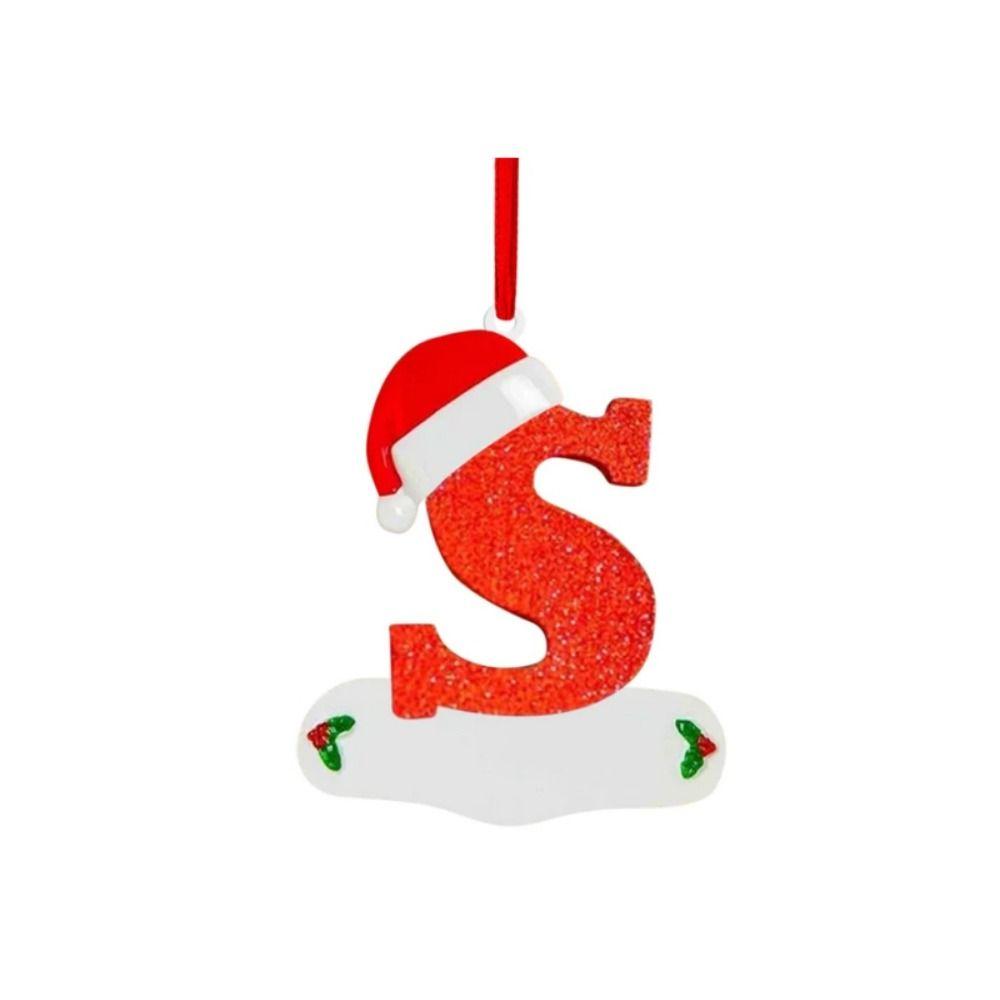 Decorative Christmas Tree Letter Pendant A-Z Xmas Tree Blessing Letter Pendant Christmas Party