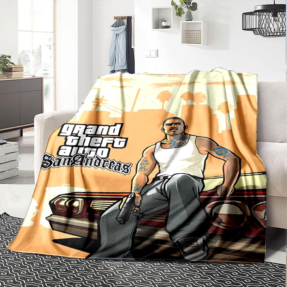 Gta Blanket Warmthful Decor Perfect for Sofa Bed Office for All Seasons Digital Print Suitable for Gifting Relatives and Friends