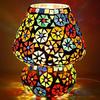 Turkish Multicolored Glass Mushroom Table Lamp , Handcrafted for Bedside,