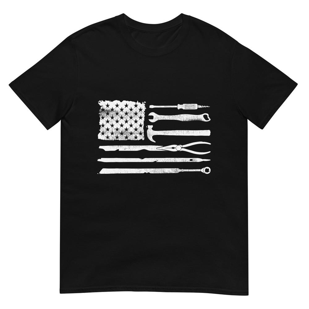 Usa Flag Car Mechanics Tool Kit Unisex Dad Funny Fathers Day Tshirt