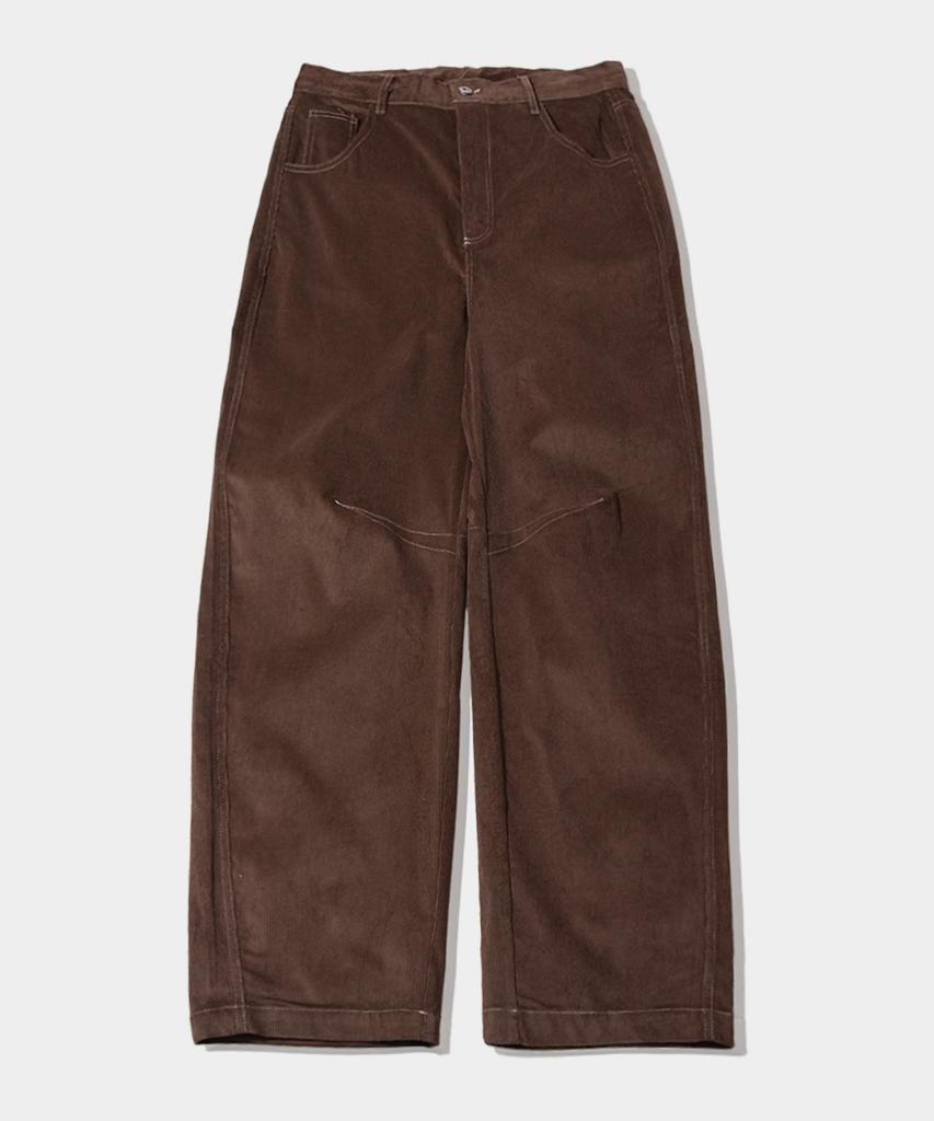 SOME PLACE Balloon Wide Corduroy Stitch Point Cotton Pants [Black]