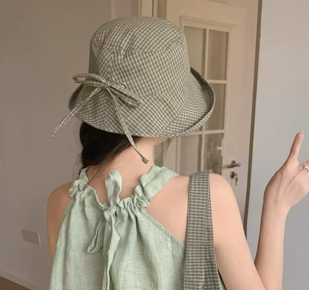 Шляпа летняя панама женская Сяоцин Цяньдунге ретро универсальная солнцезащитная шляпа от солнца шляпа-ведро