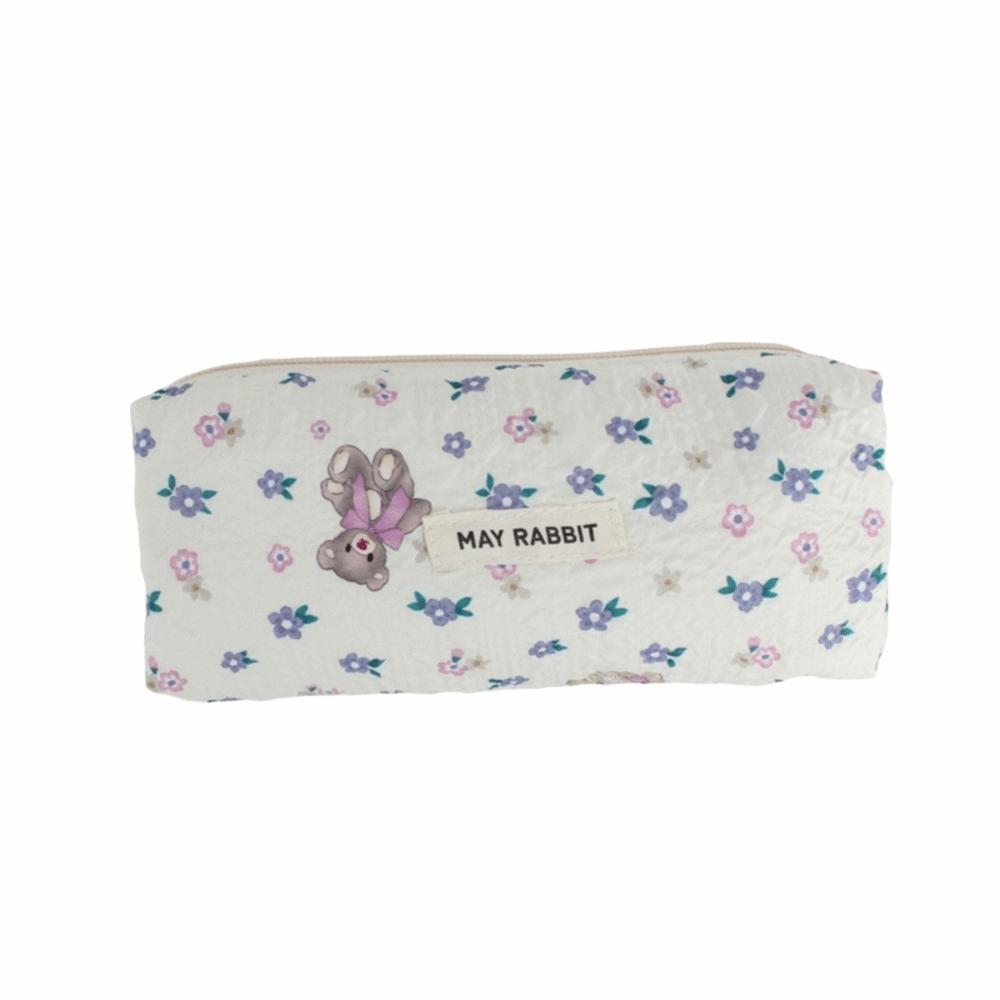 Large Capacity Bow Print Pencil Case INS Makeup Bag Simple Pen Bags Back to School Gifts