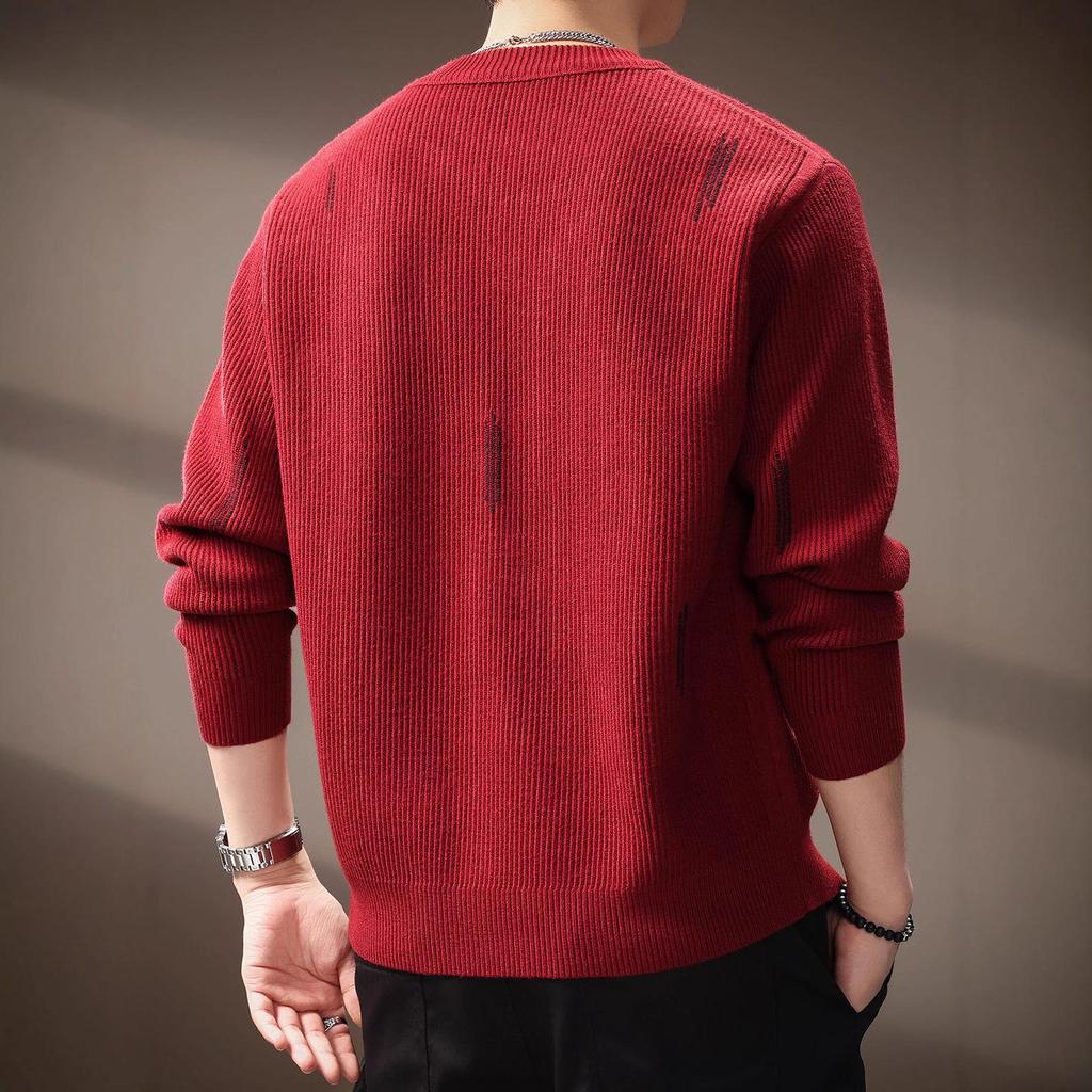 Men's Autumn Luxury Soft Knit Sweater - Versatile, Trendy & Casual Round Neck Hoodie