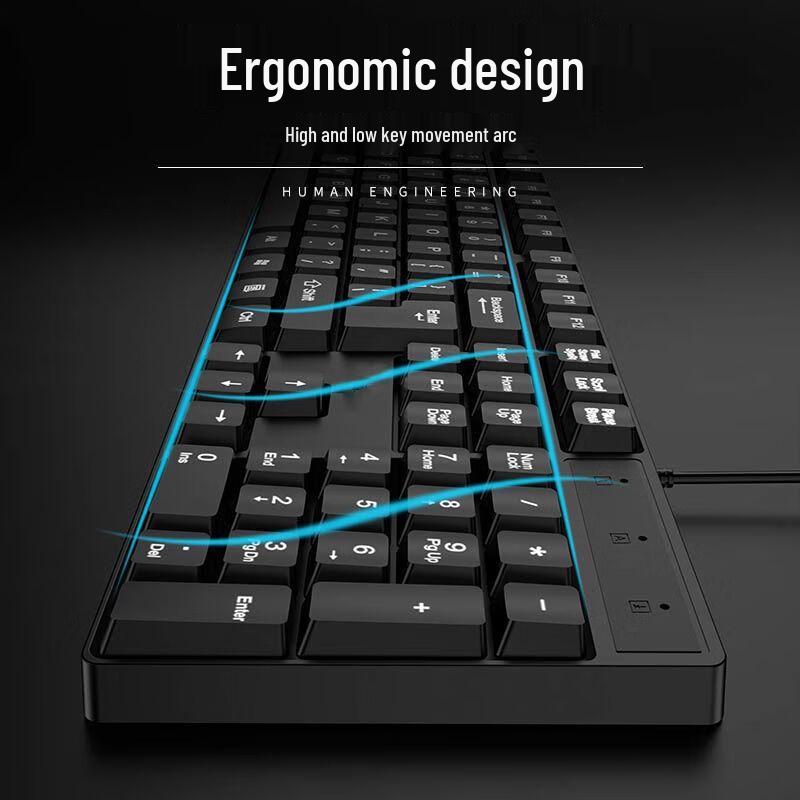 You Shi Wired Silent Office Keyboard Mouse Combo