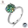 BagueRingen S925 Sterling Silver Jewelry Large 5 Carat D COLOR Moissanite Diamond Classic Four Claw Women's Wedding Ring Size4-9