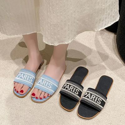 Мода 2024 года, новые летние женские сандалии, удобные домашние тапочки на плоской подошве для женщин, роскошные сандалии