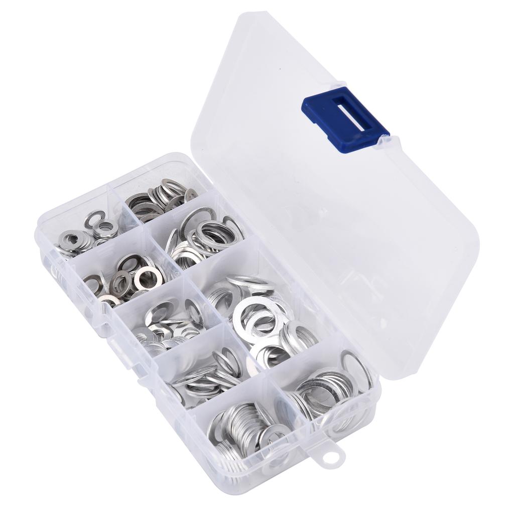 200Pcs Flat Washer Aluminum High Temperature Resistant Accessory Set Kit for Maintenance